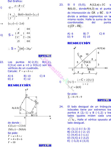 Geometr A Anal Tica Ejercicios Resueltos Matematicas Problemas