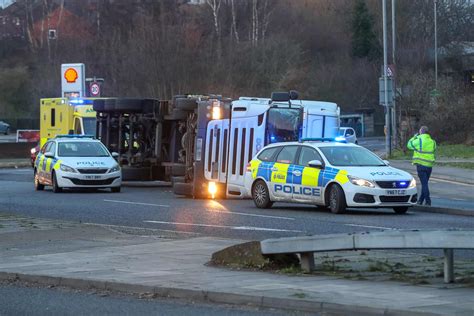 Overturned Lorry closes roundabout at Canklow – Rotherham News