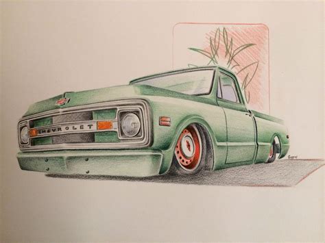 Lowrider Truck Drawings at PaintingValley.com | Explore collection of ...