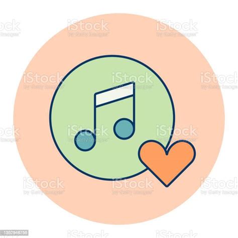 Musical Note Icon And Favorite Like Symbol Stock Illustration