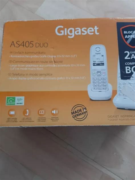 GIGASET AS405 DUO Téléphone sans Fil DECT GAP Blanc EUR 29 00 PicClick FR