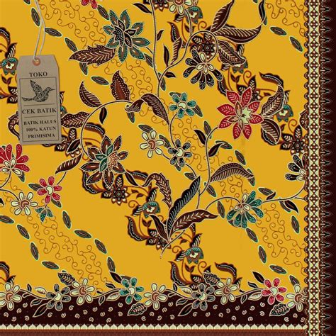 detail motif batik kuning koleksi nomer