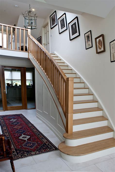 Curved Oak And White Closed String Staircase Dublin Stairs Ireland