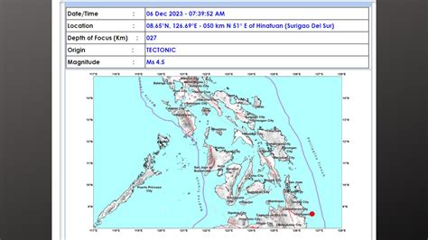 Magnitude At Na Lindol Magkasunod Na Tumama Sa Surigao De Sur