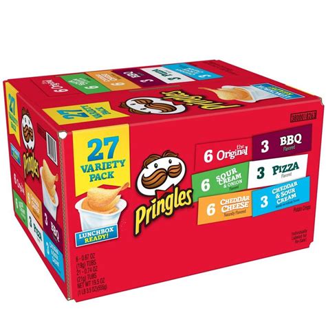 Pringles Snack Stacks Variety Pack Potato Crisps Chips Lunch Snacks