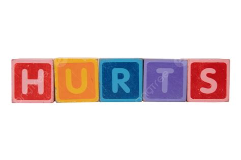 Hurts In Toy Blocks Letters Literacy Kids Cutout Path Png