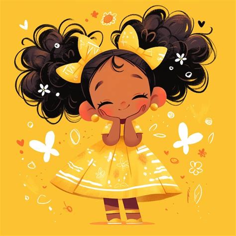 Uma menina sul africana celebra o dia da criança ao estilo de desenhos