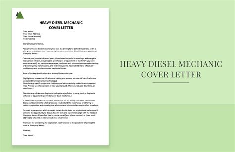 Heavy Diesel Mechanic Cover Letter in Word, Google Docs - Download ...