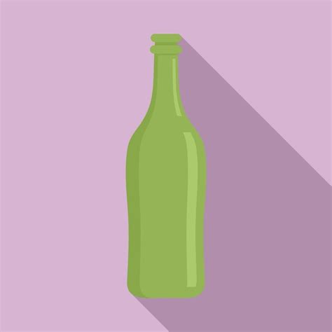 Icono de botella de vidrio ilustración plana del icono de vector de