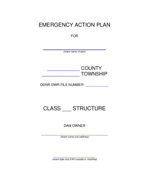 Fillable Online Emergency Action Plan Eap Type Name Of Dam Here Dam