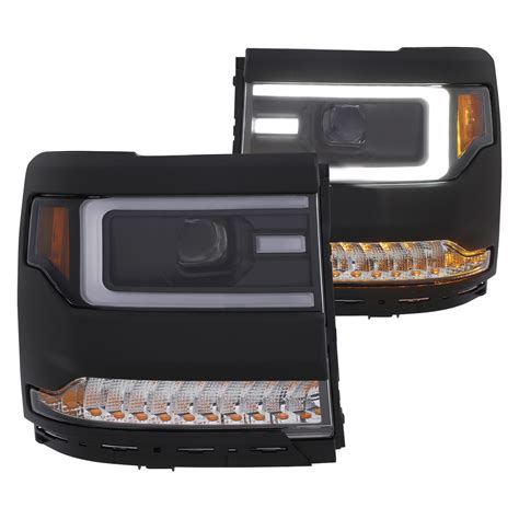 Anzo 111375 Black U Bar Projector Headlights With Sequential LED