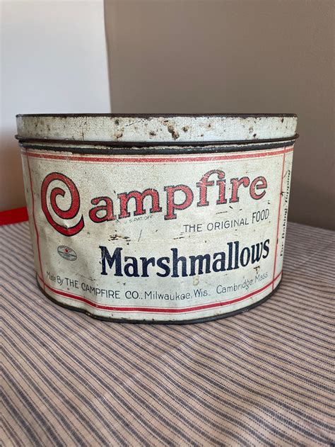 Vintage Campfire Marshmallow Tin Etsy