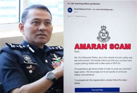 Scammer Hantar E Mel Kompaun Saman Lalu Lintas Guna Logo PDRM