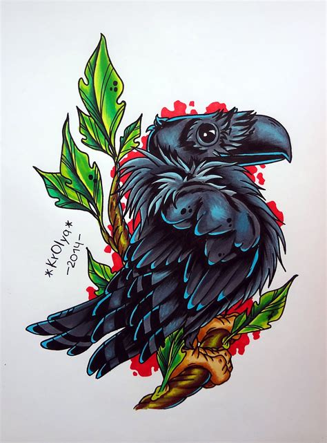 Raven Tattoo Sketch Ворон Эскиз Птица феникс