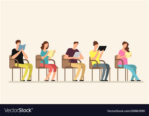 Young People Studying With Books In Group Friends Vector Image