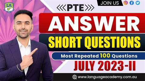 PTE Speaking Answer Short Questions July 2023 II Exam Predictions