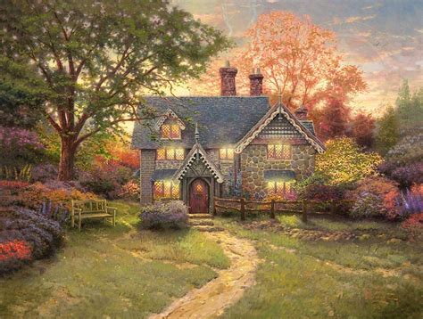 Gingerbread Cottage By Thomas Kinkade Village Gallery