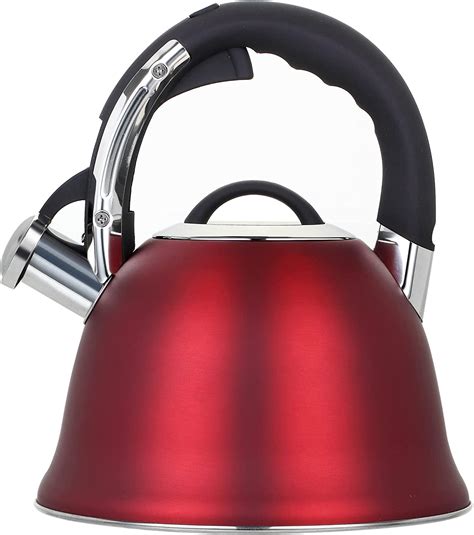 Maischou Stove Top Whistling Kettle 3l Stainless Steelred