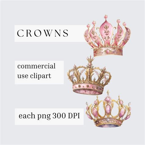 Gold Crown Clipart, Rose Gold Crown Clipart, Fantasy Cliparts, Crown Clipart. Instant Download ...