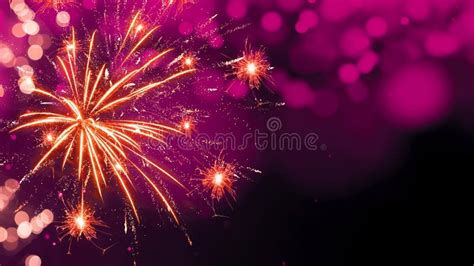 Fireworks Background Banner Panorama Colorful Festive Firework With