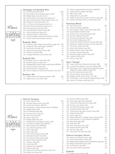 Capital Grille Wine List | PDF | Napa Valley | Vins