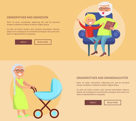 poster cucu  cucu kakek ilustrasi stok  gambar