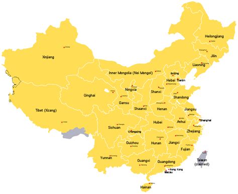 China Map With Provinces