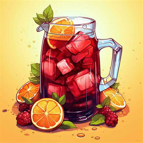 Sangria D Cartoon Vector Illustration On White Background