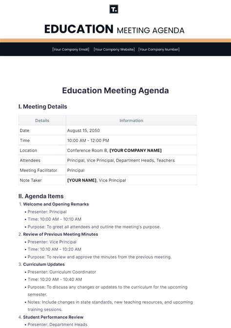 Free Meeting Agenda Templates And Examples Edit Online And Download