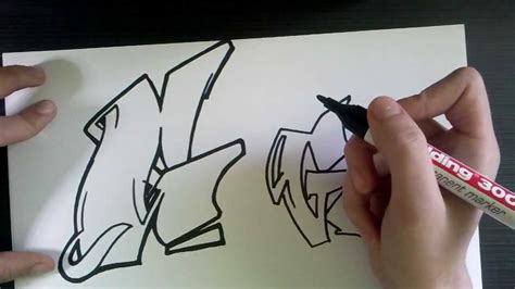 How to draw Graffiti Letter "G" on paper - YouTube