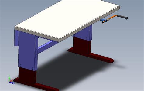 升降式工作台solidworks 2012模型图纸免费下载 懒石网