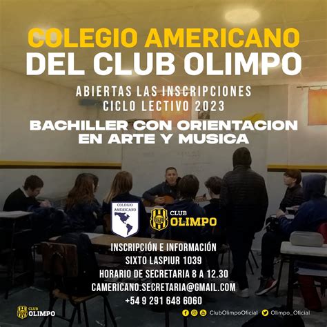 Club Olimpo on Twitter Vení a estudiar al Colegio Americano Club