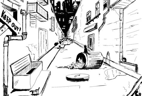 Alleyway Drawing