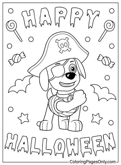 Paw Patrol Halloween Coloring Pages Coloringpagesonly