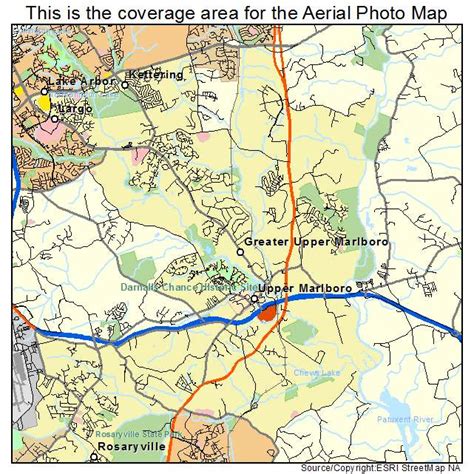 Aerial Photography Map Of Greater Upper Marlboro Md Maryland