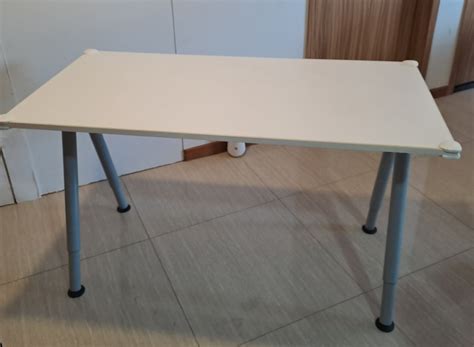 Office table, height adjustable $50, Furniture & Home Living, Furniture ...