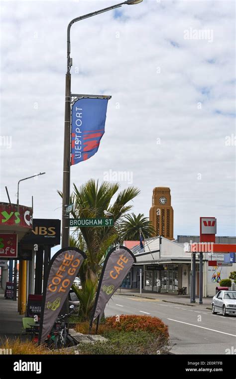 WESTPORT, NEW ZEALAND, NOVEMBER 14, 2020: main street of Westport on the West Coast of New ...