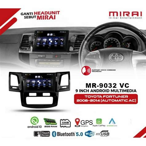 Jual Head Unit Android Mirai Mr Vc Toyota Fortuner Ac