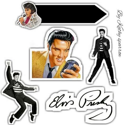 Elvis Presley Stickers Are Shown Here