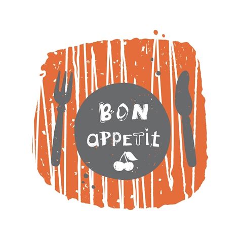 Premium Vector Bon Appetit Kitchen Logo Icon Or Label Hand Drawn