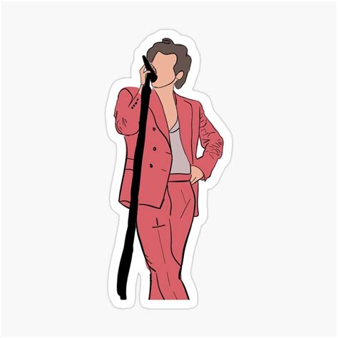 Harry Styles Glossy Sticker By Katmk In 2020 Harry Styles Drawing Aesthetic Stickers Cute