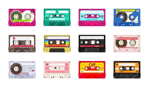 Premium Vector Retro Music Cassettes Realistic Old School Sound Record Technology 90s And 80s