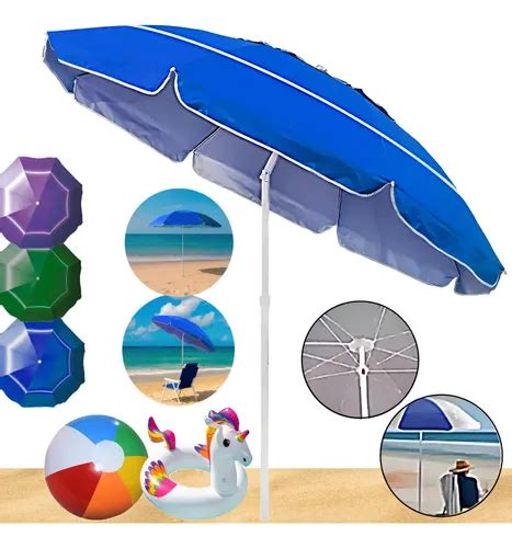 Guarda Sol Gigante 2 40m Uv Praia Piscina Respirável Verão - Guarda Sol Gigante 2,40m Proteção Uv Respirável Praia Piscina Verão ...