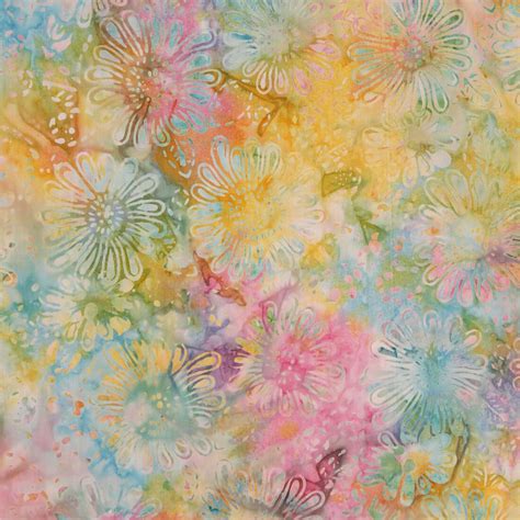 Timeless Treasures Tela Batik Floral Colores Pastel Atado Despintado