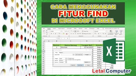 Cara Menggunakan Fitur Find Di Microsoft Excel Youtube