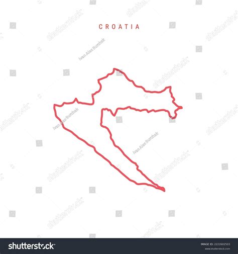 Croatia Outline Map Croatian Red Border Stock Illustration 2222602503 Shutterstock