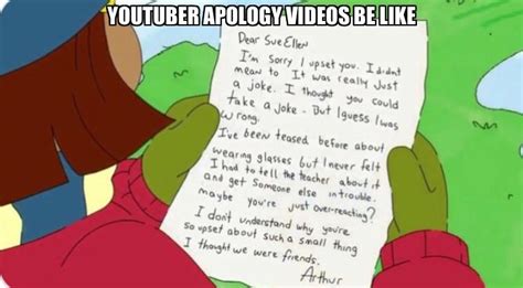 Apology meme : r/Arthur