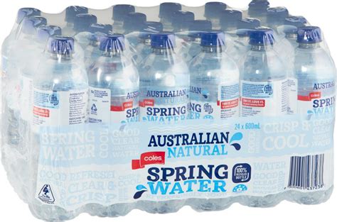 Coles Spring Water 24 Pack 600mL Vintage Cellars