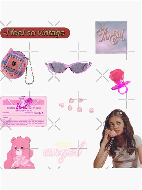 90’s Y2k Pink Aesthetic Sticker Pack Sticker For Sale By Jookies Redbubble