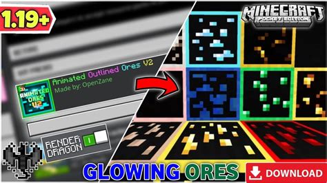 GLOWING ORE TEXTURE PACK MINECRAFT 1 19 GLOWING ANIMATED TEXTURE MCPE